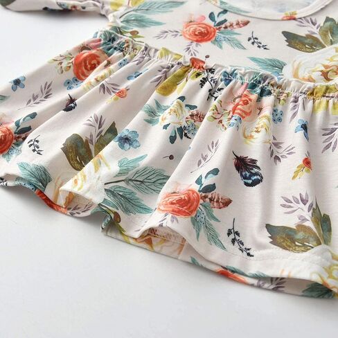 3PCS Baby Girl Clothes Ruffle Floral Shirt Tops Pants Headband Outfit Sets in Saudi Arabia