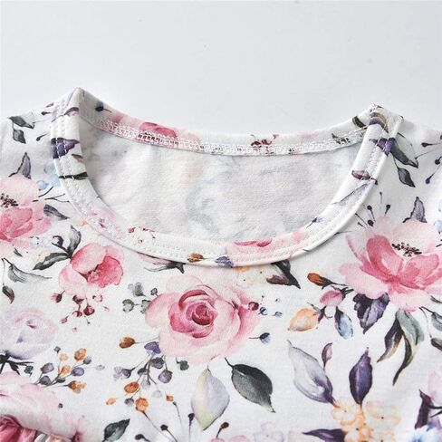 3PCS Baby Girl Clothes Ruffle Floral Shirt Tops Pants Headband Outfit Sets in Saudi Arabia