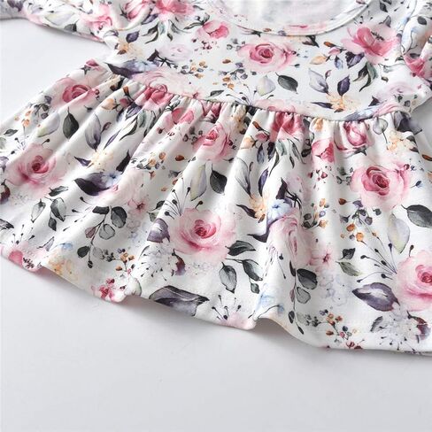 3PCS Baby Girl Clothes Ruffle Floral Shirt Tops Pants Headband Outfit Sets in Saudi Arabia