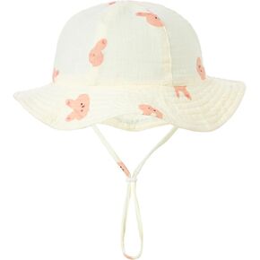 Baby Girl Sun Hats, Summer Baby Hats, UPF 50+Toddler Sun Hat,Beach Wide Brim Bucket Hat for Girl Boy Infant Kids