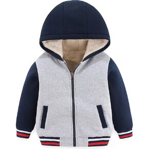 Funnymore Boys Girls Sherpa Fleece Lined Jacket 2-14 Years（Toddler/Kids