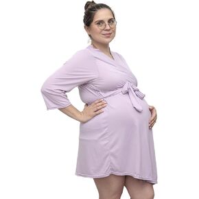 MOMMY O CLOCK Maternity Robe for Hospital - Labor, Delivery & Nursing Gown for Women