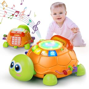 Letapapa Baby Toys 6 to 12 Months, Tummy Time Toy for 12-18 Months, Musical Turtle Crawling Toys with Light & Sound, Birthday Gift Early Educational Toy for Baby Infant 6 7 8 9 10 Months 1 2 Year Old | Crawling Turtle Toys with Light & Sound for 12-18 Mon in Saudi Arabia