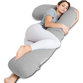 INSEN Pregnancy Pillow for Sleeping, L Shaped Body Pillow for Side Sleeping, Detachable Pregnancy Pillow with Full Body Support (Blue, 59in) in Saudi Arabia