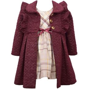 Bonnie Jean Girl's Holiday Christmas Dress and Coat Set for Baby, Toddler and Little Girls in Saudi Arabia