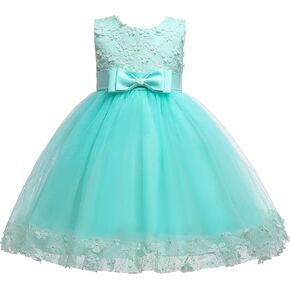 Weileenice Holiday Big/Little Girl Flower Lace A-line Wedding Party Dresses Kids Pageant Birthday Formal Dress