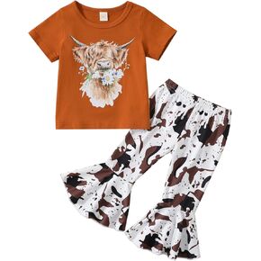 مجموعة ملابس Jeinxcn للأطفال الصغار والبنات بأكمام طويلة وبلوفر وبنطلون متوهج بالورود in Kuwait