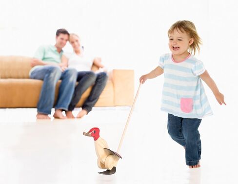 Wooden Push Toy Duck (Yellow) - 18 Months to 3 Years Old - Walking Toddler Toys Preschool Learning Activities Walking Baby Toys Learning Toys for Toddlers Develops Motor Skills in Saudi Arabia