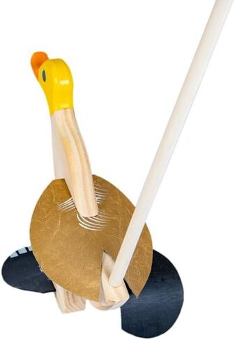 Wooden Push Toy Duck (Yellow) - 18 Months to 3 Years Old - Walking Toddler Toys Preschool Learning Activities Walking Baby Toys Learning Toys for Toddlers Develops Motor Skills in Saudi Arabia