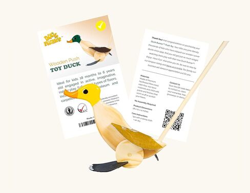 Wooden Push Toy Duck (Yellow) - 18 Months to 3 Years Old - Walking Toddler Toys Preschool Learning Activities Walking Baby Toys Learning Toys for Toddlers Develops Motor Skills in Saudi Arabia