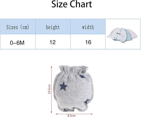 Baby Hat and Mittens Set Newborn Baby Hats Caps for Baby Boys Girls 0-6 Months 100% Cotton in Saudi Arabia