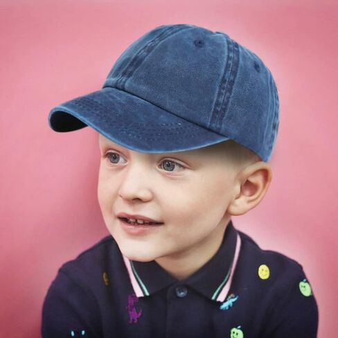 Kids-Washed-Baseball-Cap - Baby-Cotton-Sun-Hats for Children Fit for Boys Girls 2-7 Years in Saudi Arabia