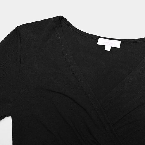 Maternity Shirt Long Sleeve Top Wrap V Neck Blouse Cross Over Nursing Tshirt in Kuwait