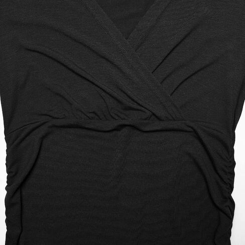Maternity Shirt Long Sleeve Top Wrap V Neck Blouse Cross Over Nursing Tshirt in Kuwait