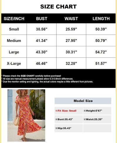 فستان نسائي طويل بوهيمي زهري كاجوال بأزرار سفلية للصيف فضفاض وخصر إمبراطوري فستان متأرجح عتيق in Kuwait