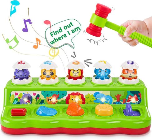 1 Year Old Toys for Boys Girls Birthday Gift, Baby & Toddler Toys, Cause and Effect Pop Up Toy with Music and Light for Toddlers 1-3, Toddler Learning Educational Montessori Toys for 1+ Year Old in Kuwait