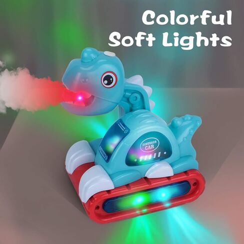 ألعاب أطفال موسيقية من UNIH مناسبة للأطفال بعمر عام واحد، ألعاب زحف للأطفال مع سيارة ديناصور مع رذاذ وأضواء ألعاب للأطفال من عمر 6 إلى 12-18 شهرًا in Kuwait