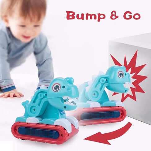 ألعاب أطفال موسيقية من UNIH مناسبة للأطفال بعمر عام واحد، ألعاب زحف للأطفال مع سيارة ديناصور مع رذاذ وأضواء ألعاب للأطفال من عمر 6 إلى 12-18 شهرًا in Kuwait