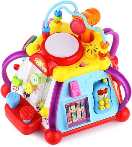 متاهة الخرز مكعب الأنشطة التعليمي من آي كيو تويز، فارز الأشكال مع أضواء وأصوات، 15 نشاطًا تنمويًا لبناء المهارات للعب للأطفال الصغار من البنات والأولاد in Kuwait