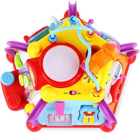 متاهة الخرز مكعب الأنشطة التعليمي من آي كيو تويز، فارز الأشكال مع أضواء وأصوات، 15 نشاطًا تنمويًا لبناء المهارات للعب للأطفال الصغار من البنات والأولاد in Kuwait