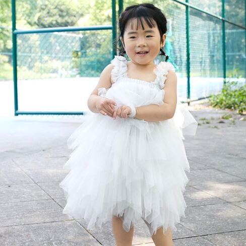 فساتين CHENBAO غير النظامية لفتاة الزهور من التل للأطفال الصغار فستان زفاف منتفخ لأعياد الميلاد فستان صيفي بحزام سباغيتي in Kuwait