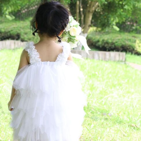 فساتين CHENBAO غير النظامية لفتاة الزهور من التل للأطفال الصغار فستان زفاف منتفخ لأعياد الميلاد فستان صيفي بحزام سباغيتي in Kuwait