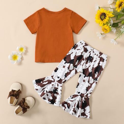 مجموعة ملابس Jeinxcn للأطفال الصغار والبنات بأكمام طويلة وبلوفر وبنطلون متوهج بالورود in Kuwait