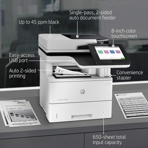 HP LaserJet Enterprise MFP M528f Monochrome All-in-One Printer with built-in Ethernet & 2-sided printing (1PV65A) in Saudi Arabia