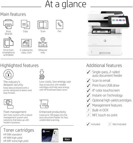 HP LaserJet Enterprise MFP M528f Monochrome All-in-One Printer with built-in Ethernet & 2-sided printing (1PV65A) in Saudi Arabia