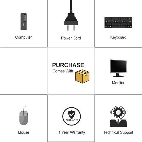 DELL Desktop Computer Package with 22' Monitor, Intel Core 2 Duo 3.0G, 8G DDR3, 120G SSD, VGA, DP, Windows 10, 64 bit-Multi Language Support-English/Spanish/French (C2D)(Renewed) in Kuwait