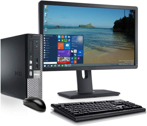 DELL Desktop Computer Package with 22' Monitor, Intel Core 2 Duo 3.0G, 8G DDR3, 120G SSD, VGA, DP, Windows 10, 64 bit-Multi Language Support-English/Spanish/French (C2D)(Renewed) in Kuwait