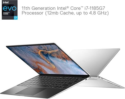 Dell XPS 13 9310 Touchscreen 13.4 inch FHD Thin and Light Laptop - Intel Core i7-1185G7, 16GB LPDDR4x RAM, 512GB SSD, Intel Iris Xe Graphics, 2Yr OnSite, 6 months Dell Migrate, Windows 10 Pro - Silver in Saudi Arabia