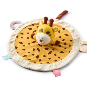 TUMAMA Baby Security Blanket Lovey، بطانية من الصوف الناعم المخملي Minky Dot مع حيوانات محشوة وحلقات تسنين، أساسيات حديثي الولادة للأطفال البنات والأولاد والزرافة in Kuwait