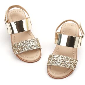Felix & Flora Toddler Girl Sandals - Flower Girl Dress Shoes Open Toe Little Kid Summer Flats