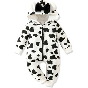 AMAWMW Newborn Baby Girl Winter Clothes Milk Cookies Hooded Jumpsuit Infant One Piece Romper Snowsuit Gifts Fall Outfit in Saudi Arabia