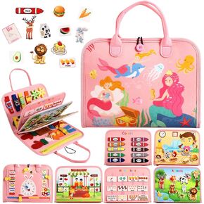 ألعاب MINIBEAR Busy Board Montessori لهدايا الأولاد والبنات من عمر 1 2 3 4 سنوات، ألعاب حسية للتوحد للأطفال الصغار ألعاب السفر التعليمية لأنشطة السيارات الطائرة ما قبل المدرسة تعلم المهارات الحركية الدقيقة in Kuwait