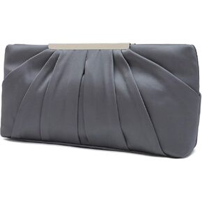 CHARMING TAILOR Clutch Evening Bag Elegant Pleated Satin Formal Handbag Simple Classy Purse for Women