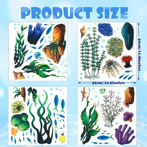 Zonon Under The Sea Wall Decals Coral Reef and Seaweed, Ocean Wall Decals Stickers, Undersea Decor Stickers, Underwater Sea Stickers for Nursery Living Room Office(Classic Style) in Saudi Arabia