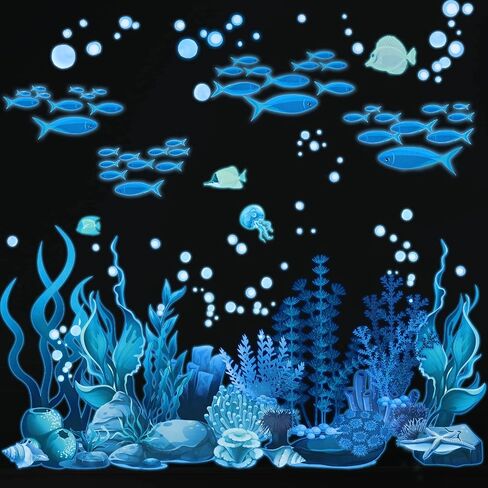Zonon Under The Sea Wall Decals Coral Reef and Seaweed, Ocean Wall Decals Stickers, Undersea Decor Stickers, Underwater Sea Stickers for Nursery Living Room Office(Classic Style) in Saudi Arabia