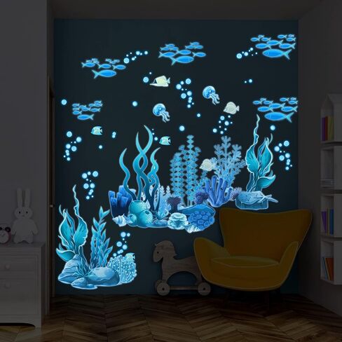 Zonon Under The Sea Wall Decals Coral Reef and Seaweed, Ocean Wall Decals Stickers, Undersea Decor Stickers, Underwater Sea Stickers for Nursery Living Room Office(Classic Style) in Saudi Arabia