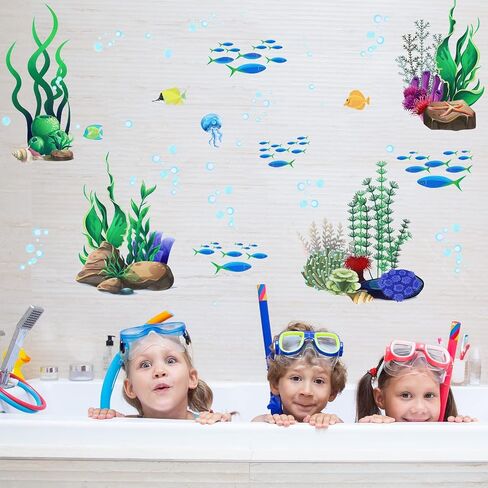 Zonon Under The Sea Wall Decals Coral Reef and Seaweed, Ocean Wall Decals Stickers, Undersea Decor Stickers, Underwater Sea Stickers for Nursery Living Room Office(Classic Style) in Saudi Arabia