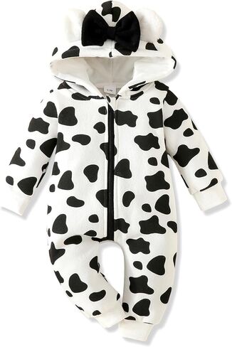 AMAWMW Newborn Baby Girl Winter Clothes Milk Cookies Hooded Jumpsuit Infant One Piece Romper Snowsuit Gifts Fall Outfit in Saudi Arabia
