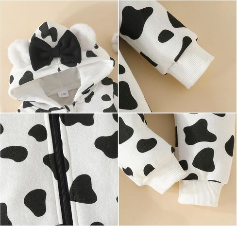 AMAWMW Newborn Baby Girl Winter Clothes Milk Cookies Hooded Jumpsuit Infant One Piece Romper Snowsuit Gifts Fall Outfit in Saudi Arabia