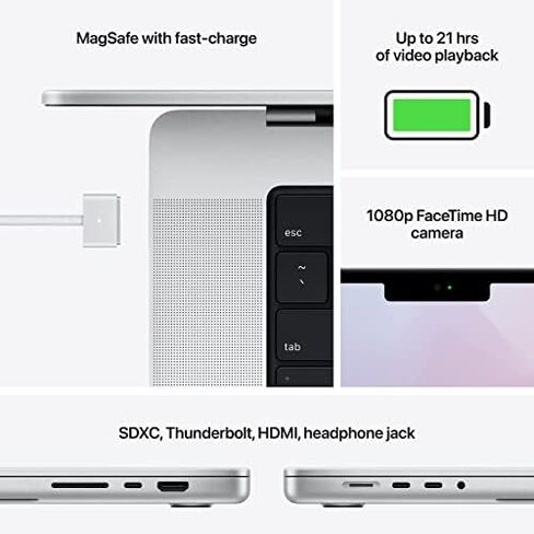 أواخر 2021 Apple MacBook Pro مع شريحة Apple M1 Pro (16 بوصة، 16 جيجابايت رام، 512 جيجابايت SSD) فضي (متجدد) in Kuwait
