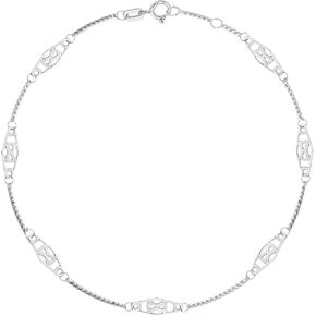 Ritastephens 14K Solid Gold Infinity Anklet 10 Inches