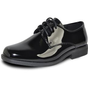 VANGELO Boy Kid Dress Shoe Oxford Lace Up Loafer Slip On Tuxedo Shoes for Prom, Uniform, Wedding Formal Events Size from Toddler to Big Kid