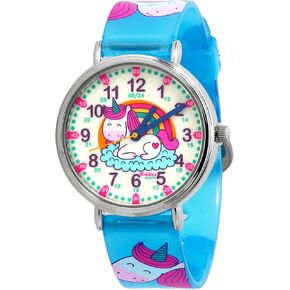 Kiddus Educational Kids Watch for Children Boy and Girl. Analogue Time Teacher Wristwatch with Exercises. Japanese Quartz Movement. Easy to Read and Learn The time