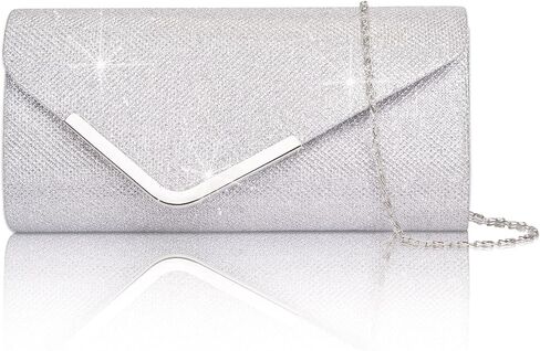 Larcenciel Clutch Purses for Women, Shiny Sequin Envelope Clutch Evening Bag with Chain, Fashion Sparkly Party Prom Purse in Saudi Arabia
