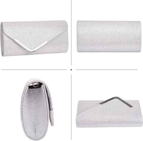 Larcenciel Clutch Purses for Women, Shiny Sequin Envelope Clutch Evening Bag with Chain, Fashion Sparkly Party Prom Purse in Saudi Arabia