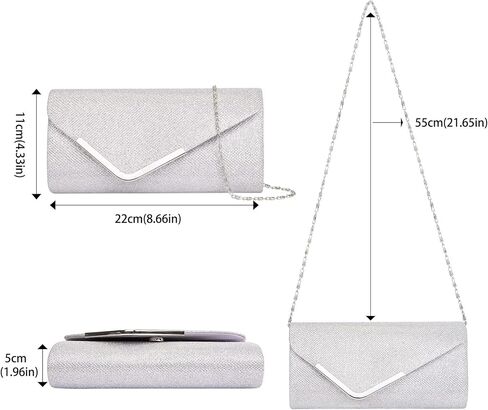 Larcenciel Clutch Purses for Women, Shiny Sequin Envelope Clutch Evening Bag with Chain, Fashion Sparkly Party Prom Purse in Saudi Arabia